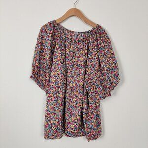 Old Navy Women's Colorful Floral Blouse Size 3X Bohemian Cottagecore Boho